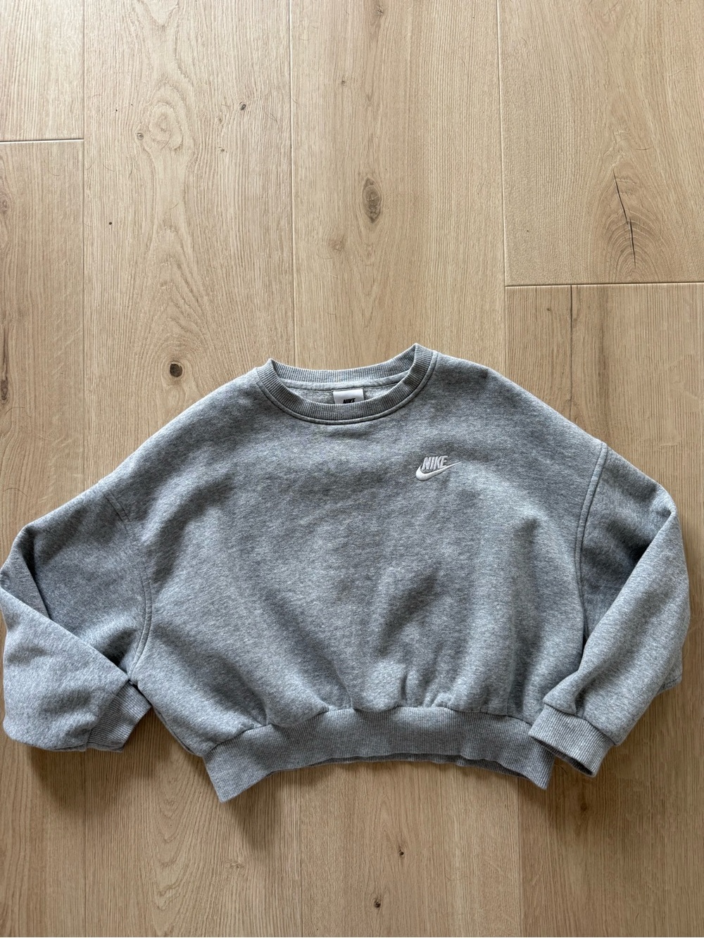 Nike Gray Cropped Crewneck Sweatshirt